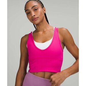 Lululemon 0 sonic pink power pivot tank top ribbed v-neck reversible cropped